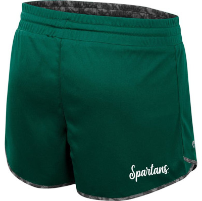 Shop Colosseum Green/charcoal Michigan State Spartans Fun Stuff Reversible Shorts