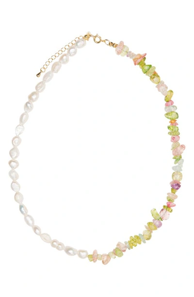 Shop Petit Moments Zion Cultured Pearl Necklace In Candy