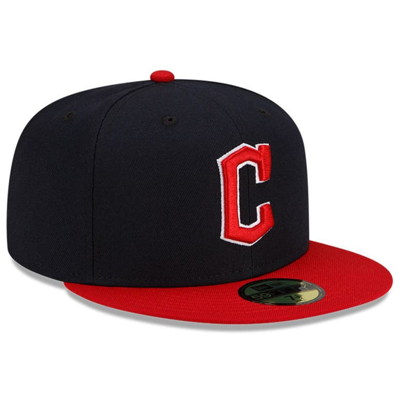 Shop New Era Youth  Navy/red Cleveland Guardians Authentic Collection On-field Home Logo 59fifty Fitted Ha
