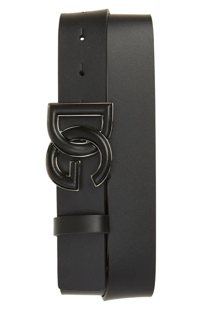 Shop Dolce & Gabbana Dg Logo Buckle Belt In Nero