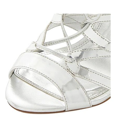 Shop Dune Mila Ghillie Lace Up Sandal In Silver-synthetic