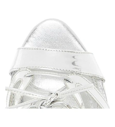 Shop Dune Mila Ghillie Lace Up Sandal In Silver-synthetic