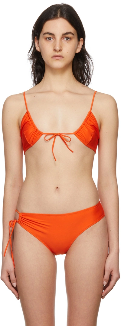 Shop Jacquemus Orange 'le Haut Tropea' Bikini Top In 750 Orange