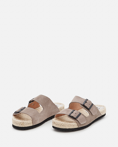 Shop Manebi 20mm Hamptons Suede Nordic Sandals In Beige