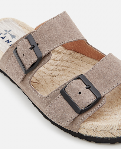 Shop Manebi 20mm Hamptons Suede Nordic Sandals In Beige
