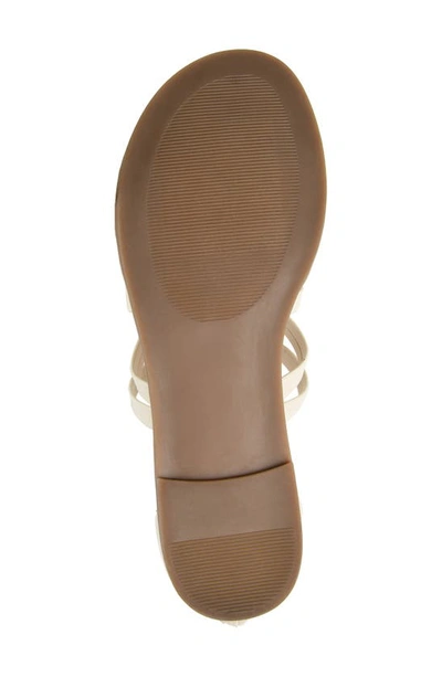 Journee Collection Tru Sandals Women's Beige Faux Leather Adjustable Strap Zpo3923 In Ivory