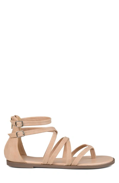 Shop Journee Collection Zailie Gladiator Sandal In Taupe