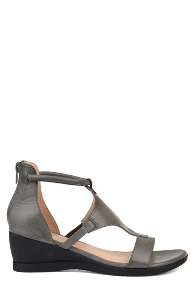 Journee Collection Collection Women's Trayle Sandal Wedge In Grey