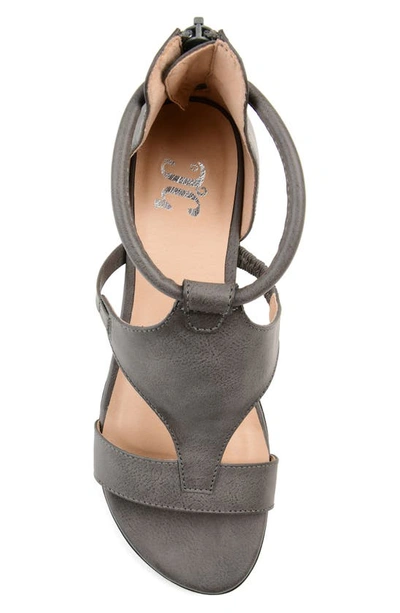 Journee Collection Collection Women's Trayle Sandal Wedge In Grey