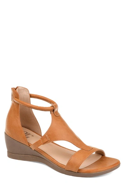 Shop Journee Collection Trayle Wedge Sandal In Tan