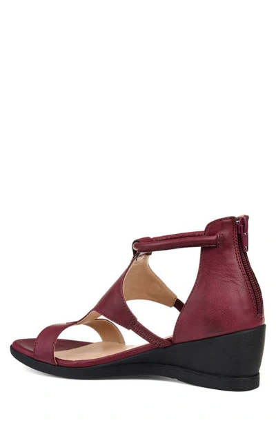 Shop Journee Collection Trayle Wedge Sandal In Wine
