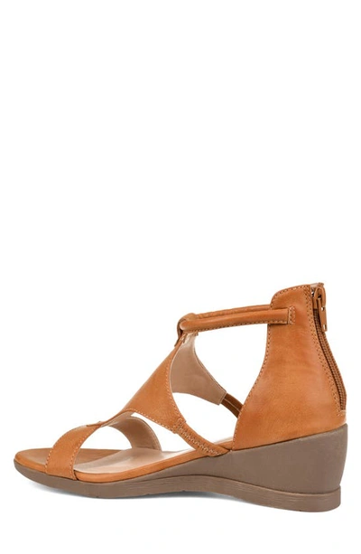 Journee Collection Collection Women's Wide Width Trayle Sandal Wedge In Tan