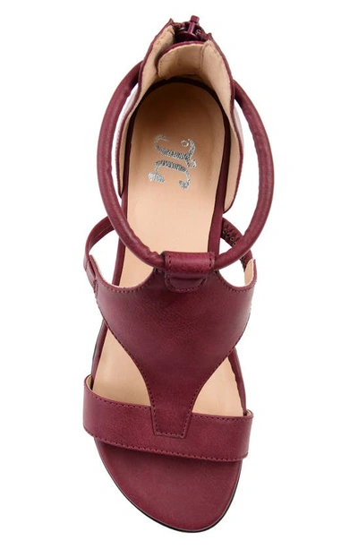 Shop Journee Collection Trayle Wedge Sandal In Wine