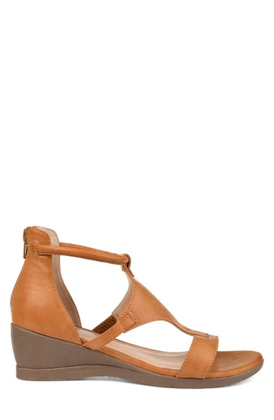 Journee Collection Collection Women's Wide Width Trayle Sandal Wedge In Tan