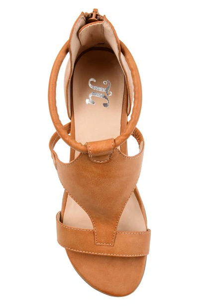 Shop Journee Collection Trayle Wedge Sandal In Tan