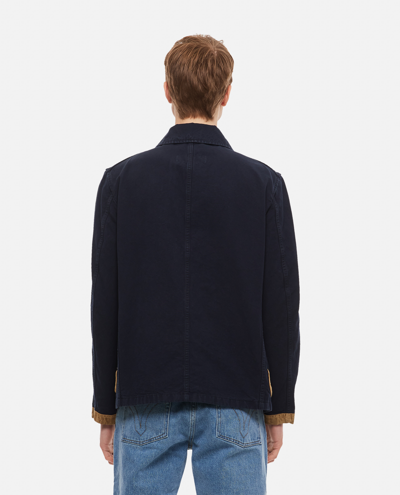 Shop Fay Cotton Caban Jacket In Blue
