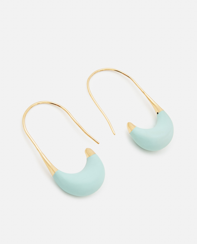 Shop Colville Dipped Hieroglyphic Gold Pleated Earrings In Azure