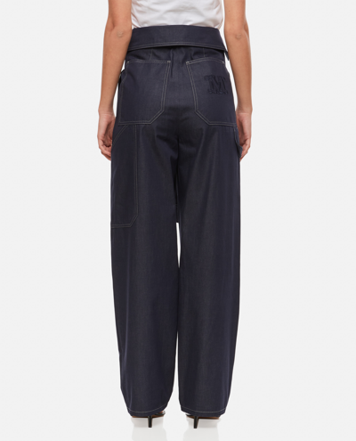 Shop Max Mara Sonale Cargo Pants In Blue