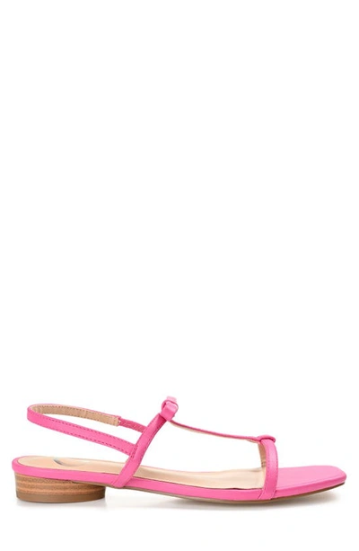 Journee Collection Women's Zaidda T Strap Flat Sandals In Pink