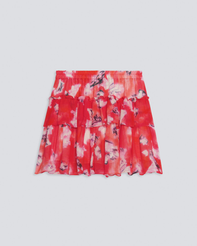 Shop Iro Andri Ruffled Mini Skirt In Mixed Red