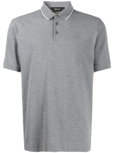 Shop Z Zegna Short-sleeve Polo Shirt In Grey
