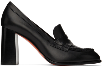 Shop Santoni Black Fewest Heels In Black-n01