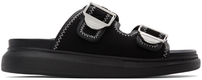 Alexander Mcqueen Black Hybrid Slide Sandals In 1071 Black/white/sil