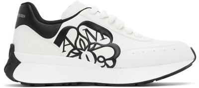 Shop Alexander Mcqueen White & Black Sprint Sneakers In 9061 White/black/bla
