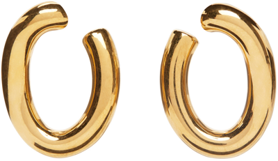 Shop Saint Laurent Gold Link Earrings In 8060 Gold Brass