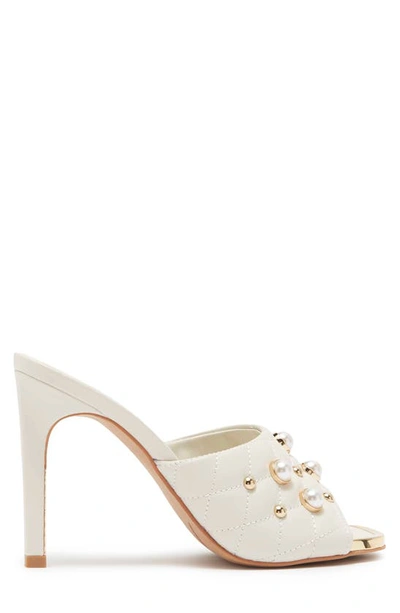 Karl Lagerfeld Amina Studded Heeled Mule In Ecru