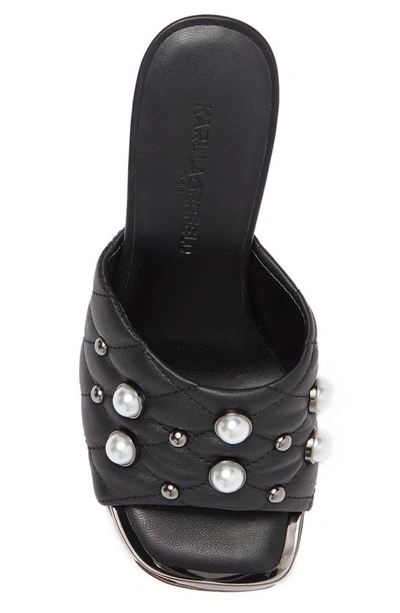 Karl Lagerfeld Amina Studded Heeled Mule In Black