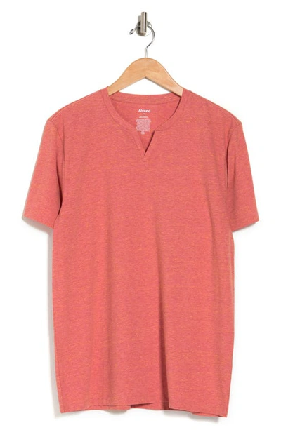 Shop Abound Short Sleeve Textured Notch Neck Tee In Red Mineral Reverse Chill Heat