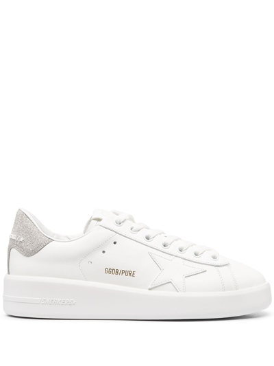 Shop Golden Goose Purestar Leather Sneakers In White