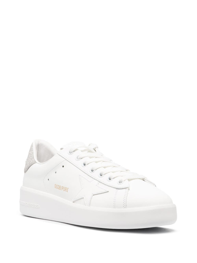 Shop Golden Goose Purestar Leather Sneakers In White