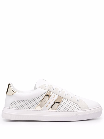 Shop Moncler Ariel Low Leather Sneakers In White