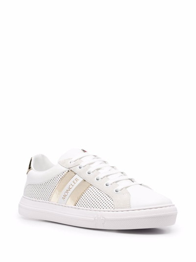 Shop Moncler Ariel Low Leather Sneakers In White