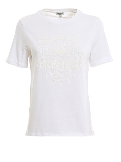 Shop Kenzo Ladies Iridescent Tiger Short-sleeve Cotton T-shirt In Rainbow,white