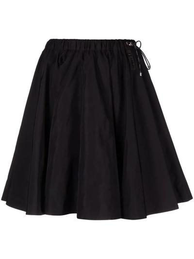 Shop Moncler Black Skirt With Elasticated Waist In Nero