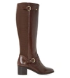 Dune Vivvi Leather Knee-high Boots In Brown-leather