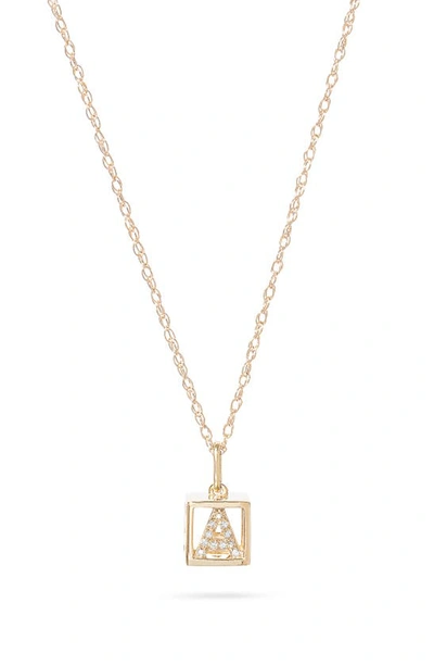 Shop Stone And Strand Diamond Baby Block Necklace In Yellow Gold - A