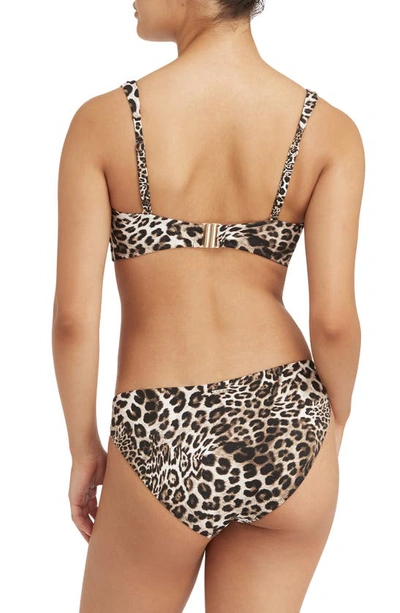 Sea Level Macramé Side Tab Bikini Bottoms In Leopard