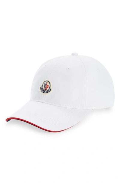 Shop Moncler Logo Baseball Cap In White