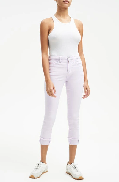 Shop Jen7 Fray Hem Crop Skinny Jeans In Violet