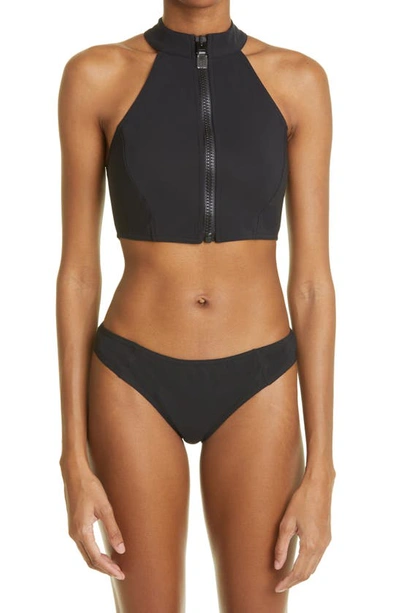 Givenchy Black Zippered Front Bikini In Black