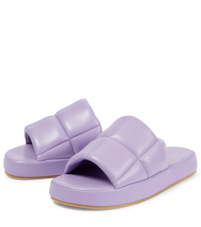 Shop Stand Studio Lyrah Quilted Platform Sandals In Powder Purple
