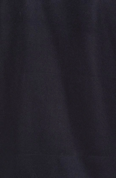 Karl Lagerfeld Fleece Lined Wool Blend Shirt Jacket In Navy