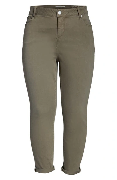 Slink Jeans High Waist Distressed Ankle Boyfriend Jeans In Dark Olive