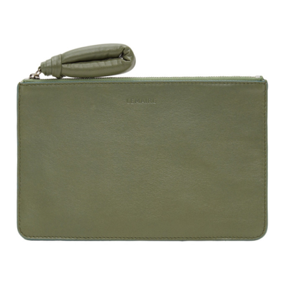 Shop Lemaire Green A5 Folder Pouch In 638 Hedge Green