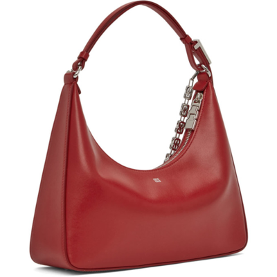Shop Givenchy Red Small Moon Cut Out Shoulder Bag In 601 Red