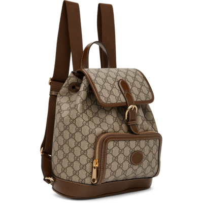 Shop Gucci Beige & Brown Gg Supreme Retro Backpack In 8563 Be.eb/bro.sug/b